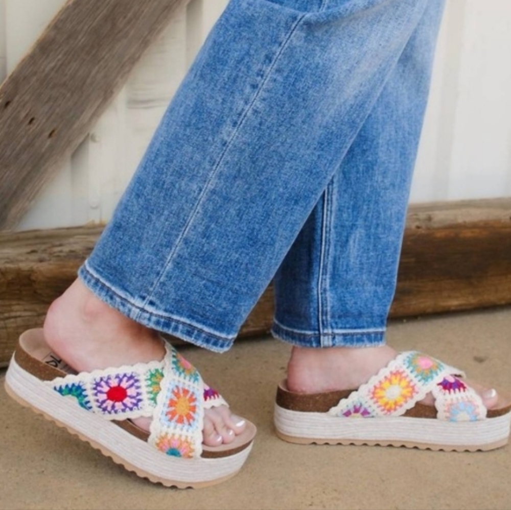 Dirty Laundry Multicolor Crochet Women's Sandals